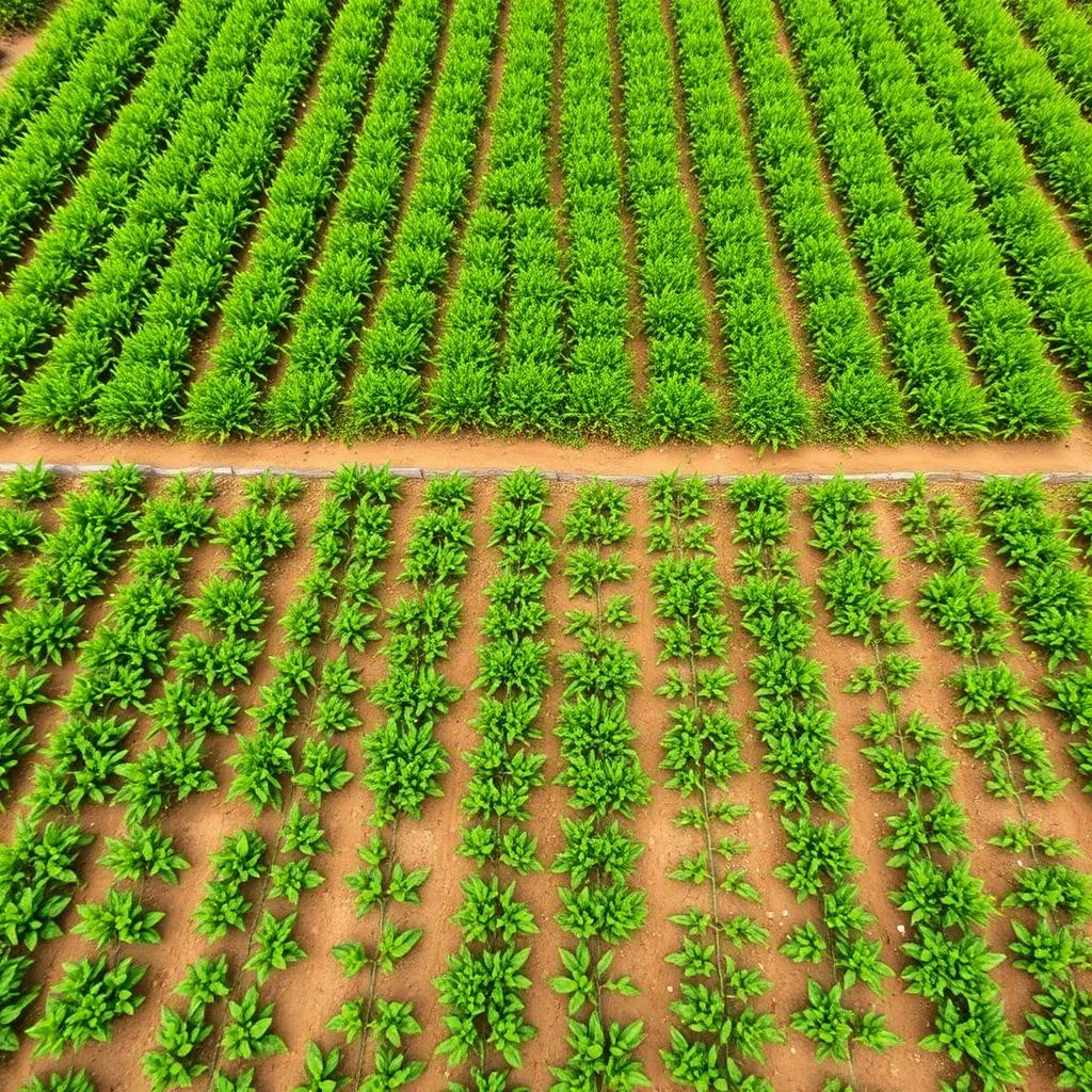 Organic farm aerial view